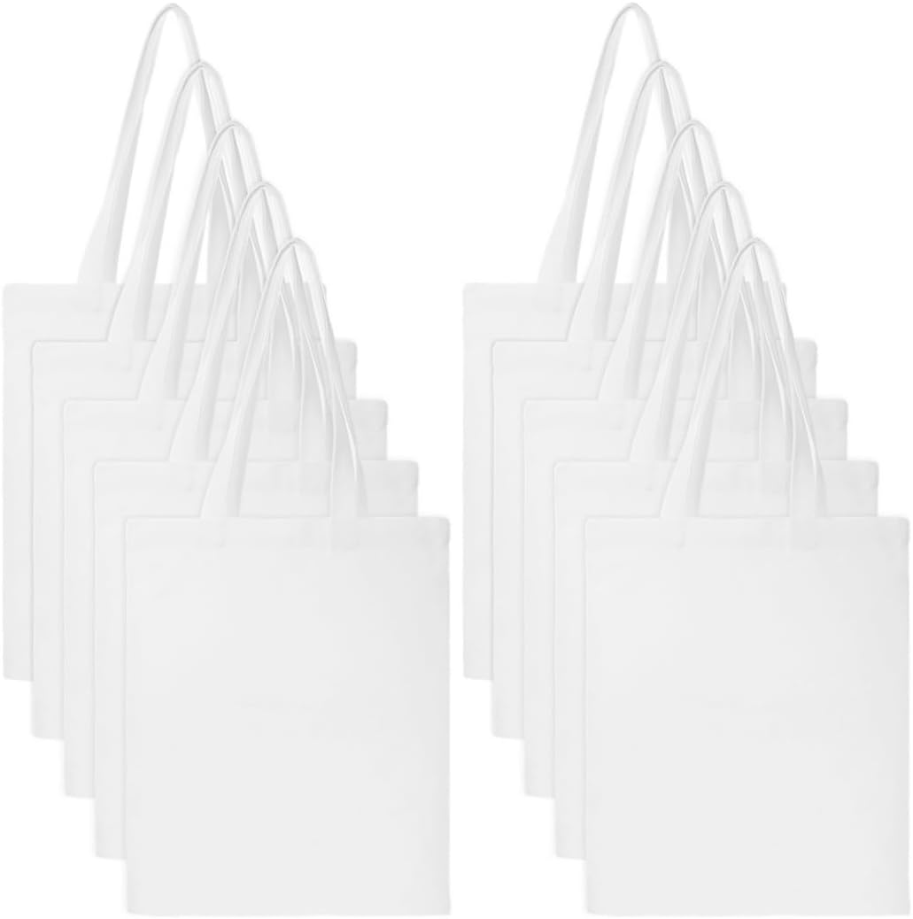 10-Pack Blank Canvas Tote Bags (for DIY/Sublimation) - Image 3