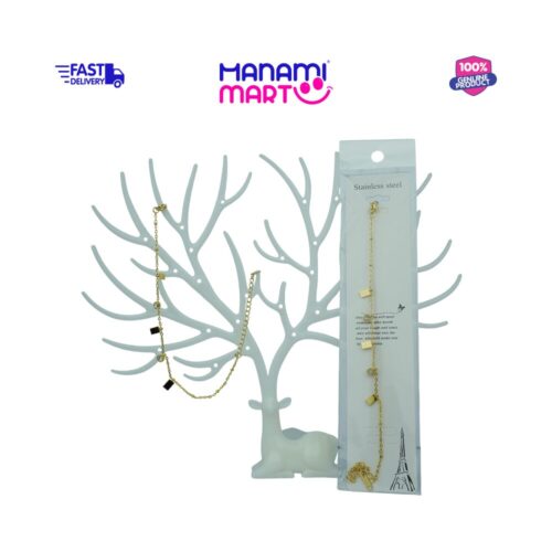 Geometric Charm Chain Bracelet