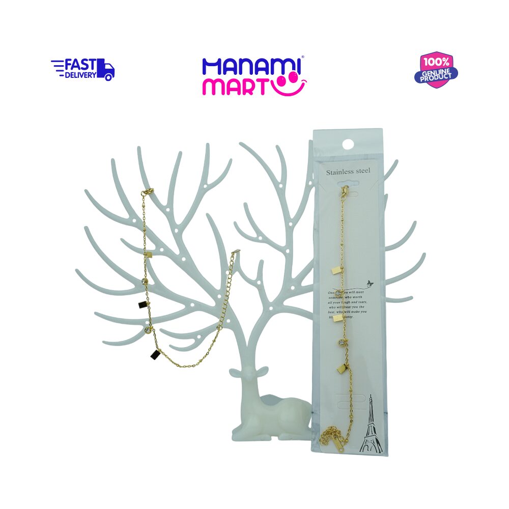 Geometric Charm Chain Bracelet